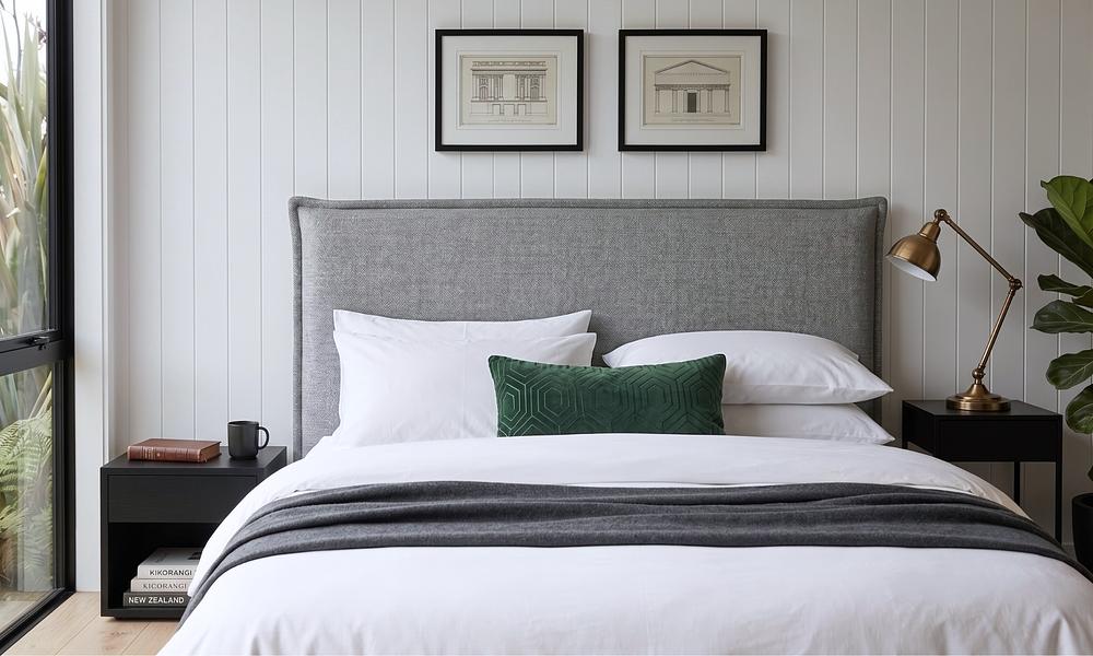 Delphine French Seam Headboard - Silver Grey #140