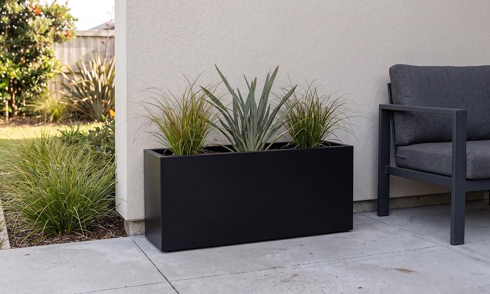 Heavy Duty Hermes Black Steel Planter - 1m #201