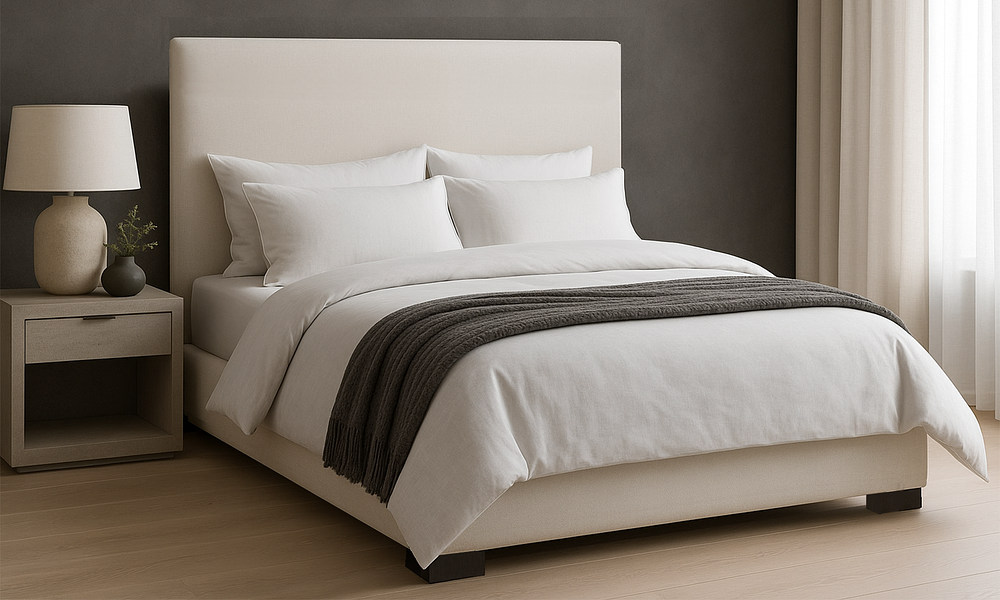 Ravello Bed with Drawers - Mid Headboard, SK Latte #74