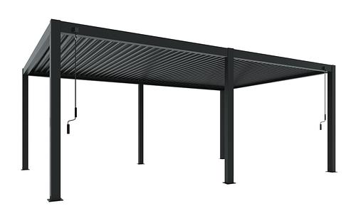 Luxe Louvres 6 x 4m Freestanding - Black/Black #126