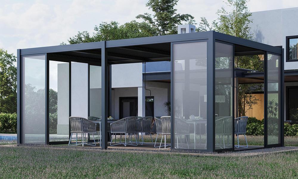 Luxe Louvre Framed Sliding Glass Doors - Freestanding #366